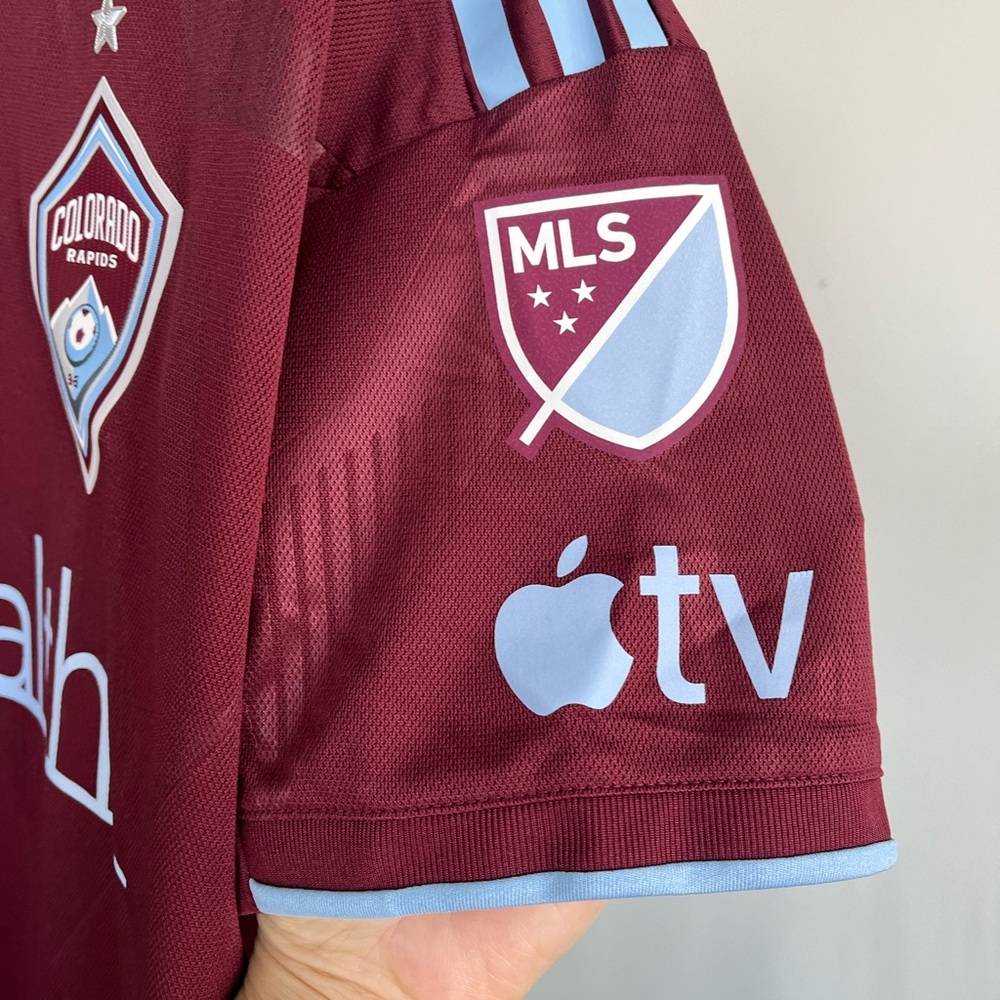 adidas Maroon Soccer Jersey with Light Blue and White Crest FIFA - Picture 4 of 8